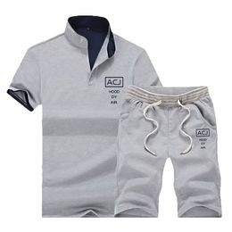 2019 Men Polo Shirt Stripe Short Sleeve Shirt Shorts Male Sportswear Tracksuit Brand Clothing Casual Mens Polos 3sets/lot drop shipping