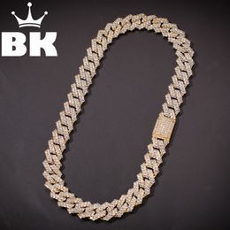 17mm Cubic Zircon Prong Cubans Link Necklace Gold Silver Plated Luxury Copper Micro Paved CZ Cuban Chain 16/18/20/22/24inch