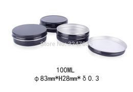 100ml/g 50pcs/lot Empty Aluminium Jar, Metal Jar for Cosmetic Cream, 3.33oz Black Aluminium Pot for Cosmetic Powder Gel
