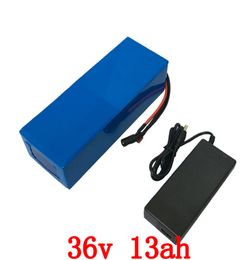 US EU NO tax 36V Lithium Battery 500W 36V 13AH Electric bike Battery with PVC case use 2600MAH 18650 cell 15A BMS 42V 2A Charger