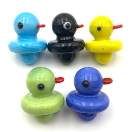 Premium Duck UFO Yellow Glass Carb Cap Dome For Quartz Banger Smoking Nails Bongs Water Pipes Solid Coloured Dab Oil Rigs Thermal