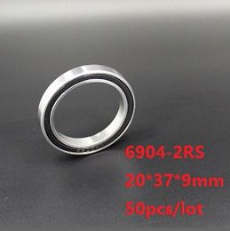 50pcs/lot Free shipping 6904RS 6904-2RS 6904 RS 2RS ball bearing 20*37*9mm Thin wall Rubber cover Deep Groove Ball Bearing 20x37x9mm