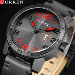 New Men Watches CURREN Fashion Sports Wristwatch Casual Business Quartz Calendar Male Clock Leather Strap relogio masculino2726