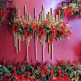 5M Wedding Decoration PVC Aluminium Plastic Tube Background wall decoration Giant Artificial Flower Pole Stage party design decor props