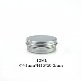 100PCS/LOT Free shipping 10ml 41*15mm aluminium jars cream jars with screw lid 10g Aluminium tins, Aluminium lip balm container