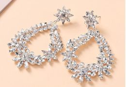 2021 Find Similar Shining Fashion Crystals Earrings Silver Rhinestones Long Drop Earring For Women Bridal Jewellery Wedding Gift For Bride