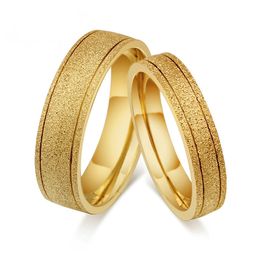 Cor ouro fosco fosco casal anel moda amante anel de casamento jóias para o seu e dela acessórios CR-010
