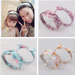 Korea High Quality Handmade Parent-child Cotton Knot Tie Hair Accessories Girls Headband Hair Band Bows Ties