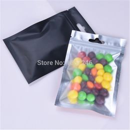 9x15cm One side clear zip lock foil bag forTea Coffee food storage, black, blue,Gold,green matte plastic bag with hanging hole