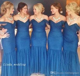 New Arrival Hot Sale Royal Blue Mermaid Bridesmaid Dresses Floor Length Sexy Sweetheart Wedding Party Gowns Backless Long Prom Dress 2019