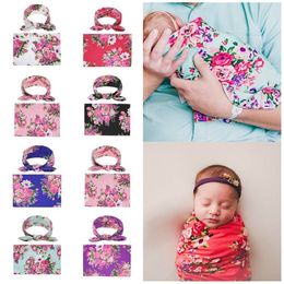 hot European and American children's baby Blankets newborn babys Swadding hair band set wrapping towel 2pcs/set Home Textiles T2C5248