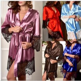 pajamas cheap Canada - High quality Cheap New Brand Silk Women Pajamas Sets Sexy Sleepwear Set Silk Nighties Lady Robe Gown Sets Women Sleeping Clothing Dress