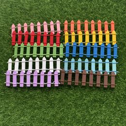 Colorful Small Wooden Fence Plant Potted Flowers Fence Gate Fairy Garden Decoration Micro Landscape Moss Bottle Accessory DIY Ornaments