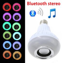 New Wireless Bluetooth Speaker RGBW LED Light Bulb With RF Remote Control Smart wifi lamp Color Changable Intelligent LED lamp E27