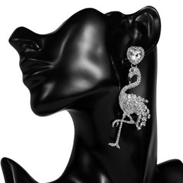 Bling Bling Rhinestone Flamingo Stud Earring Cute Flamingo Earring Gift for Love Girlfriend Fashion Jewellery Accessories