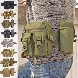Virson Outdoor Sports Tactical Military Water Bag Shoulder Molle Camping Hiking Waterproof Waist Pack Kettle Pocket