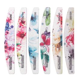 New Nail File Flower Printed Nail buffer Block 80/100/150/180/240/320 Grit Washable File Nail Manicure Kit