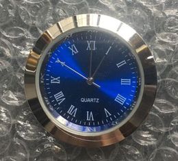 blue 37mm insert clock most popular used standand blue roman mini 37mm silver metal insert clock roman dial fit up clock