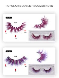 Hallowmas Mink lashes Colourful false eyelashes handmade reusable fake lash natural long 12 models availbale DHL Free