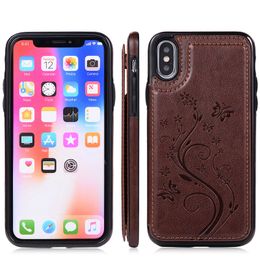 PU Leather Flip Cases for IPhone 11 12 Mini 13 Pro Max X XS XR XSMax 7 8Plus with Card Slots Print Cover