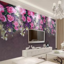 2019 Custom Any Size 3d Wallpaper European Vintage Rose TV Background Wall HD Superior Interior Decorations Wall paper