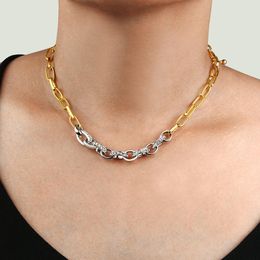 Elegant elegance diamond thick chain necklace accessories simple and wild retro women's necklace