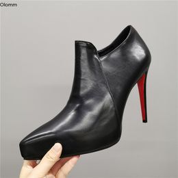 Rontic New Arrival Women Platform Pumps Sexy Stiletto High Heel Pumps Pointed Toe Charm Black Party Shoes Women Plus US Size 5-15