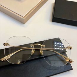 2021NEW D06 Concise&lightweight Glasses Optical Pure-titanium Adjustable Big-frame 56-16 Unisex Prescription Sizes Rimless Lens Gold Gl Mggq