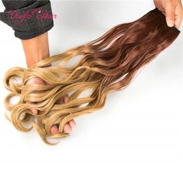 afro kinky crochet hair clip in hair extensions brown blonde highlights synthetic straight hair 250gram synthetic braiding marley