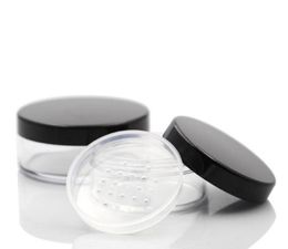 50G 50ml Cosmetic Loose Powder Empty Jar Makeup Powder Containers Case Box with Sifter Black Lids SN2760