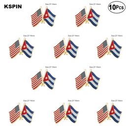 U.S.A.& cuba Friendship Brooches Lapel Pin Flag badge Brooch Pins Badges 10Pcs a Lot