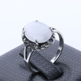 Rings for Women Jewellery Cheap Silver White Oval Opal Ring Engagement Wedding Rings