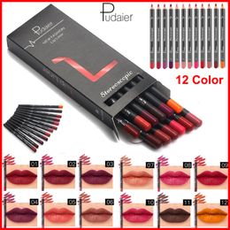 New makeup Lip liner Pudaier 12 colors Lipliner kit Waterproof Lip liner Long Lasting matte lipstick Pencil lipliner set makeup Sexy