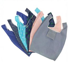 35.5cmx55cm Foldable Reusable Shopping Bags Eco Storage Grocery bags star stripe Dot printed Shopping Tote Handbag 6styles