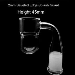 DHL! 2mm Thick Round bottom Splash Guard Quartz Banger Bevelled Edge 10mm 14mm 18mm Quartz Domeless Banger Nails for dab rig