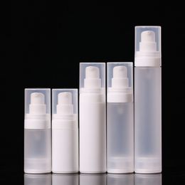 15ml 30ml 50ml Airless Lotion Pump White Frosted PP bottle for Eye cream Foundation Toner subpackage bottles F3394