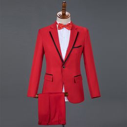 Custom Made Groom Tuxedos Red Groomsmen Custom Made Side Vent Best Man Suit Wedding/Men Suits Bridegroom (Jacket+Pant+Vest)