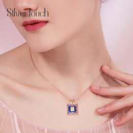 Fashion-nd American Creative perfume bottles square pendant lady necklace with SWAROVSKI crystal ornaments