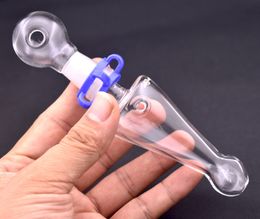 New design Clear mini glass hand oil pipe protable pocket glass tobacco smoking pipe free shipping