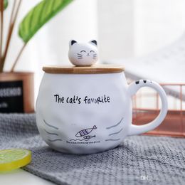 Ceramics Household Attached Handle Cup Cartoon Multi Expression Kitty Office Mug Lovely Coffee Tumbler Pure Color Student 9 7bwE1