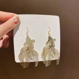 good luck fish dangle earrings for women luxury designer chinese traditional lucky charm animal dangling earrings 925 silver needle jewerly