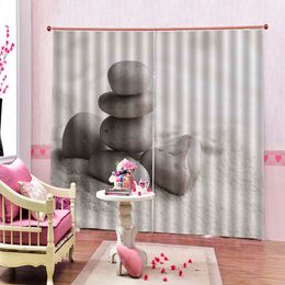 3d Window Curtain Romantic Beach Simple Stone Customize Your Favorite Beautiful Blackout Curtains For You