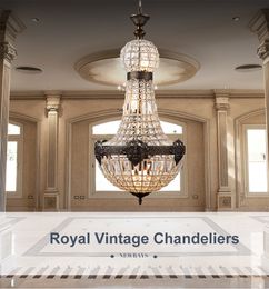 Retro Vintage Charming Royal Empire Style Big Led Crystal Modern Chandelier Lamp Lustres Lights E14 For Hotel Church Living Room