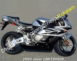 Moto Fairing For Honda CBR1000RR 2004 2005 CBR1000 RR CBR 1000RR 04 05 Silver Black Bodywork Motorcycle Complete Set (Injection molding)