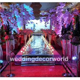 Luxury wedding pillars column wedding stage walkway lear acrylic stand crystal aisle pillar for weddings decor00029