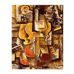 DIY Oil Painting By Numbers Violin/Piano 50X40CM/20X16 Inch On Canvas For Home Decoration Kits for Adults and kids