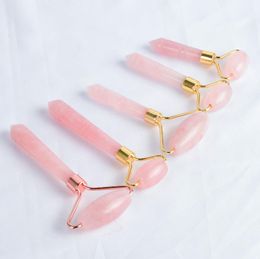 Handmade Single Head Noise Free Rose Quartz Facial Jade Roller Gemstone Natural Face Massage Jade Roller