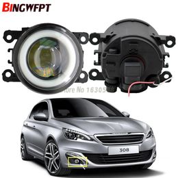 2pcs/pair (Left+Right) Angel Eye car-styling Fog Lamps LED For Peugeot 308 2013-2016 For Peugeot 307 SW 3H Estate 2002-2007