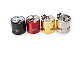 Four-layer Zinc Alloy Hand Smoke Grinder 62mm New Side Four-hole Metal Smoke Grinder