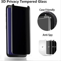 samsung s9 plus privacy screen protector Australia - Film Curved Anti Spy Tempered Glass Privacy case friendly Screen Protector for Samsung Galaxy S10 S9 S8 Plus Note 8 NOTE 9 NOTE 10 PRO